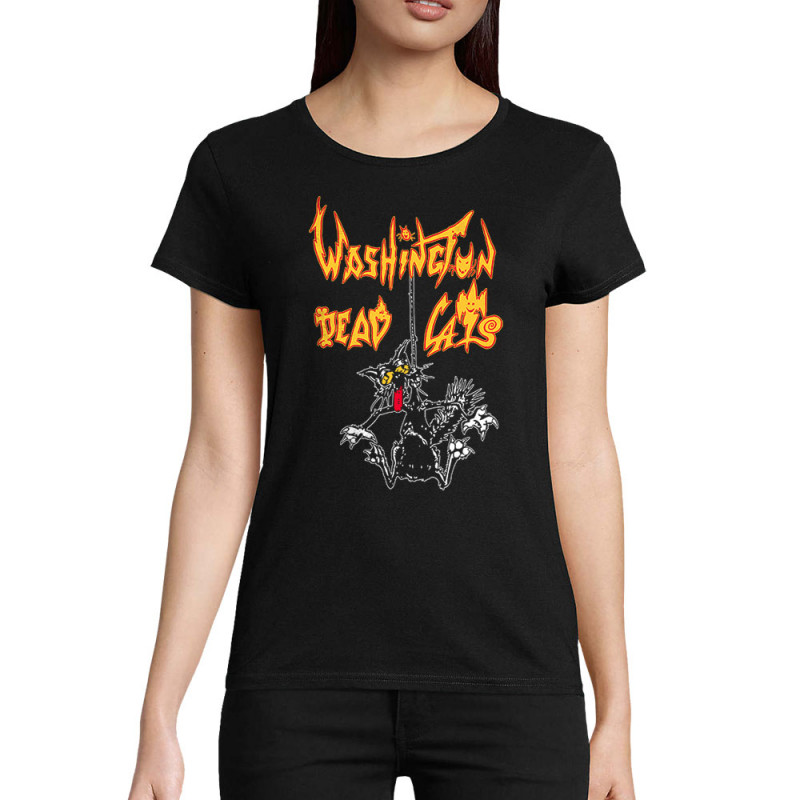 T-shirt femme coton bio noir Washington Dead Cats - Hanged Cat (Washington Dead Cats)