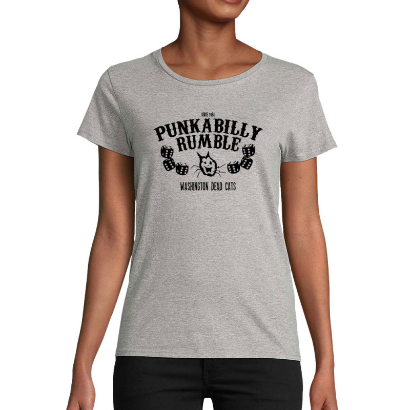 T-shirt femme coton bio gris chiné Washington Dead Cats - Punkabilly Rumble (Washington Dead Cats)