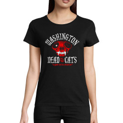 T-shirt femme coton bio noir Washington Dead Cats - A Good Cat (Washington Dead Cats)