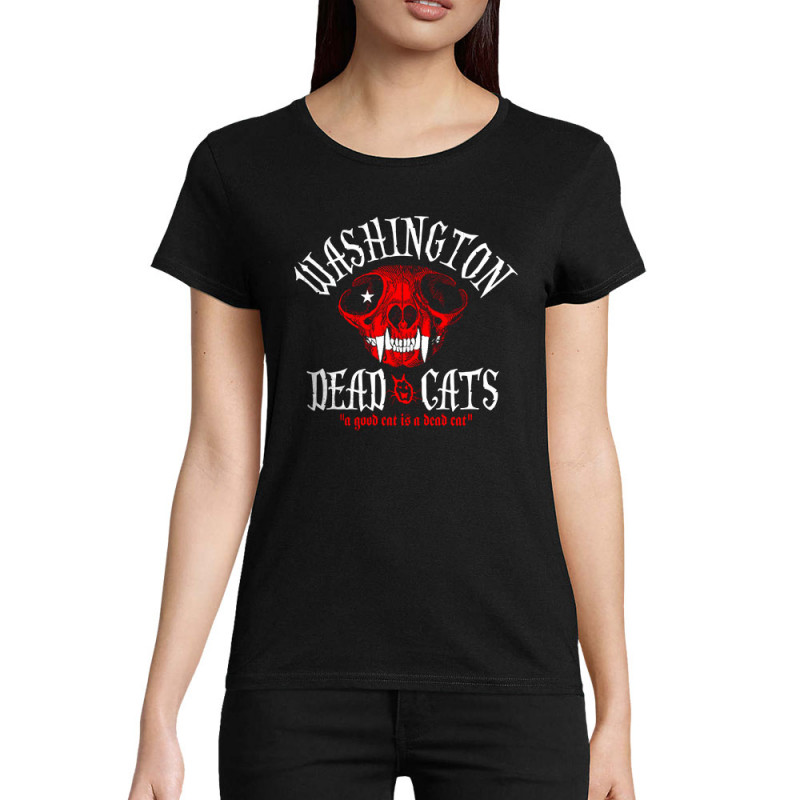 T-shirt femme coton bio noir Washington Dead Cats - A Good Cat (Washington Dead Cats)