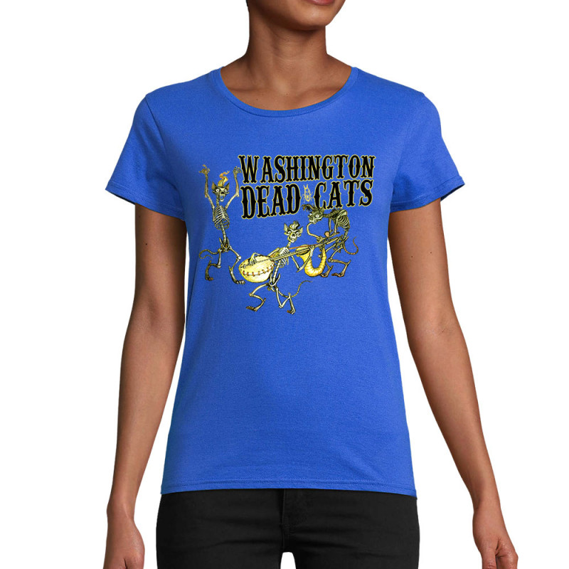 T-shirt femme coton bio bleu royal Washington Dead Cats - Dead Cats Band (Washington Dead Cats)