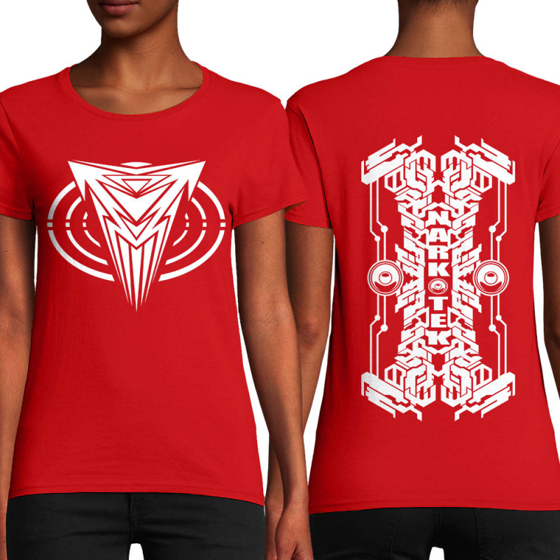 T-shirt femme coton bio rouge Narkotek - Logo (Narkotek)