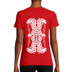 T-shirt femme coton bio rouge Narkotek - Logo (Narkotek)