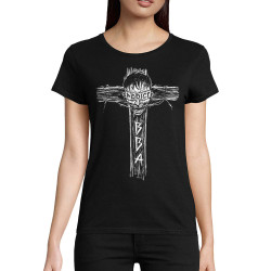 T-shirt femme coton bio noir Black Bomb A - Addict (Black Bomb A)