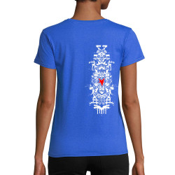 T-shirt femme coton bio bleu royal Nawak - Totem (Nawak)