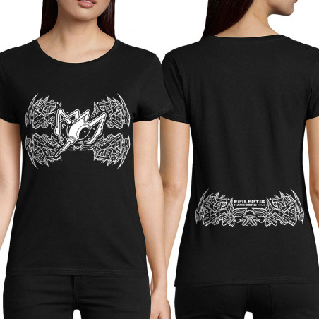 T-shirt femme coton bio noir Epileptik - Spikes (Epileptik)