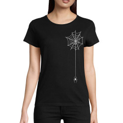 T-shirt femme coton bio noir Toile & araignée (Gondrax,Zombies,Animaux)