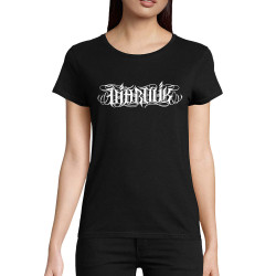T-shirt femme coton bio noir Wire Lettering (Diabolik)
