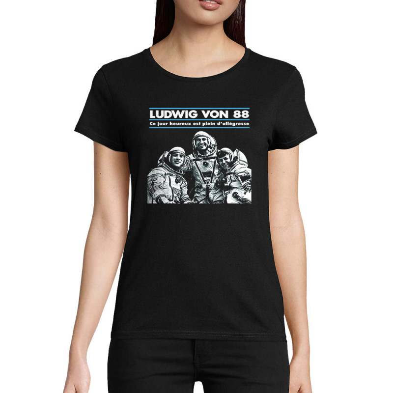 T-shirt femme coton bio noir Ludwig Von 88 - Ce jour heureux (Ludwig Von 88)