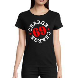 T-shirt femme coton bio noir Charge 69 - Logo (Charge 69)
