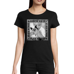 T-shirt femme coton bio noir Washington Dead Cats - First EP (Washington Dead Cats)