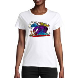 T-shirt femme coton bio blanc WDC - Lobsters (Washington Dead Cats)