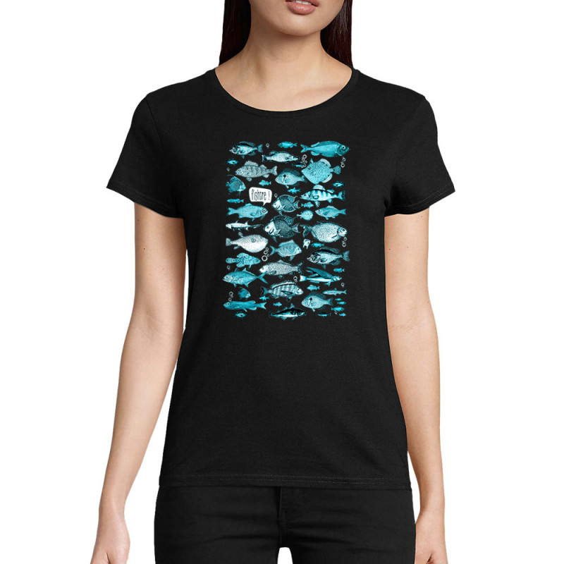 T-shirt femme coton bio noir Fishtre (Gondrax,Les Bébêtes,Animaux)