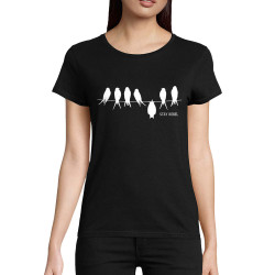 T-shirt femme coton bio noir Stay Rebel (Gondrax,Animaux,Humour,Stay)