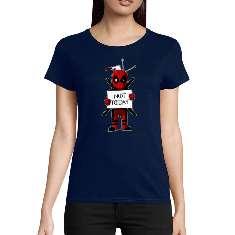 T-shirt femme coton bio bleu marine Deadpool - Not Today (Le Duc,Films/Séries)