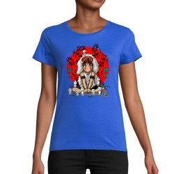 T-shirt femme coton bio bleu royal Forest Spirits (Le Duc,Films/Séries,Manga Kawaï japan)