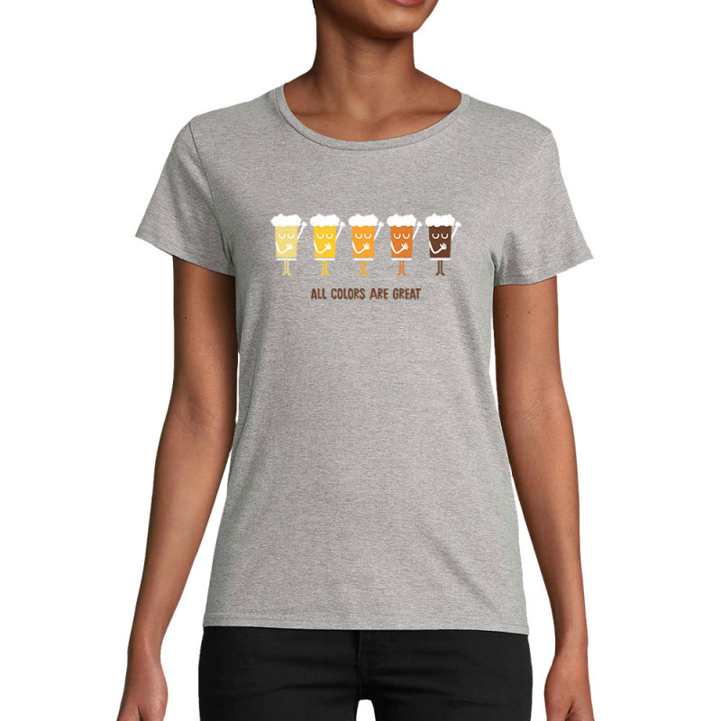 T-shirt femme coton bio gris chiné All Colors are great (Alex Kidd,Alcool,Slogans engagés)