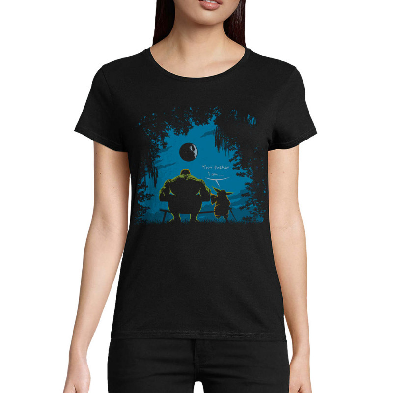 T-shirt femme coton bio noir Hulk Father (Trabe,Humour,Films/Séries,Star Wars)