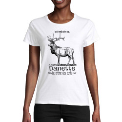 T-shirt femme coton bio blanc La crème des cerfs (Gondrax,Les Bébêtes,Animaux)