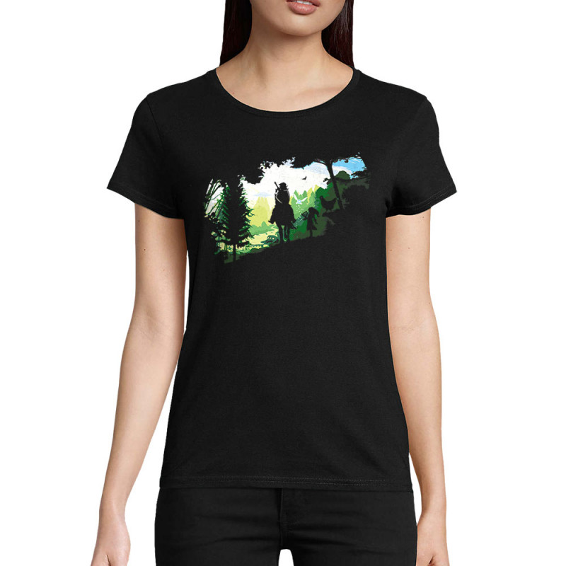 T-shirt femme coton bio noir Adventure Link (Zewa,Jeux Vidéo / Geek)