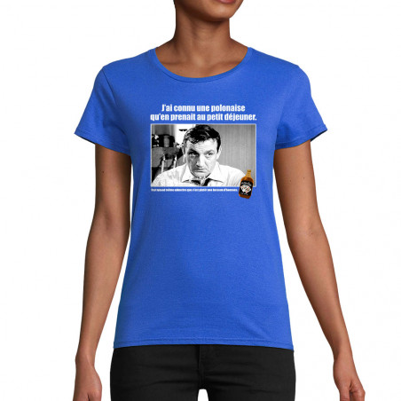 T-shirt femme coton bio bleu royal Une polonaise (Films/Séries,Les Tontons Flingueurs)