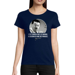 T-shirt femme coton bio bleu marine Les marins (Gondrax,Films/Séries,Les Tontons Flingueurs)