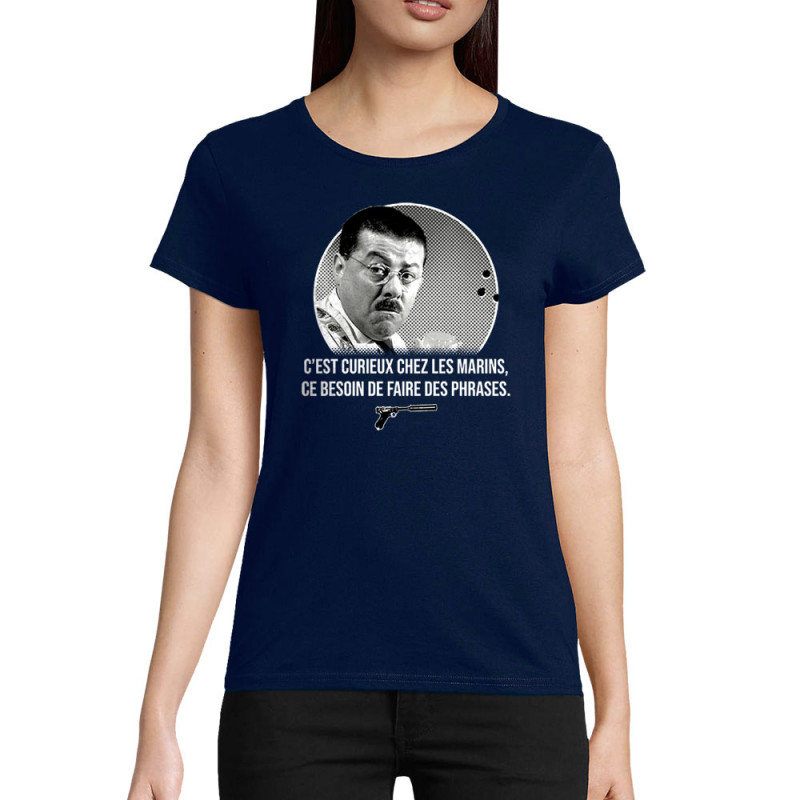 T-shirt femme coton bio bleu marine Les marins (Gondrax,Films/Séries,Les Tontons Flingueurs)