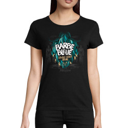 T-shirt femme coton bio noir Barbe Bleue (Mélusine,Alcool)