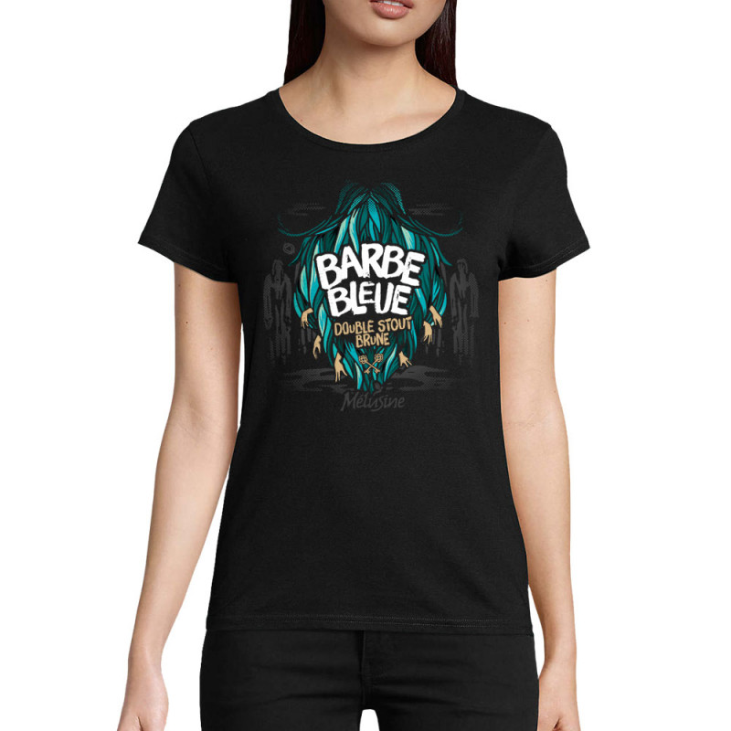 T-shirt femme coton bio noir Barbe Bleue (Mélusine,Alcool)