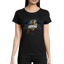 T-shirt femme coton bio noir Cervoise (Mélusine,Alcool)
