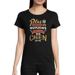 T-shirt femme coton bio noir Mon chien (Le Duc,Animaux,Slogans Débiles)