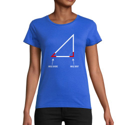 T-shirt femme coton bio bleu royal Angle droit (Gondrax,Humour,Devoirs de vacances)