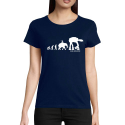 T-shirt femme coton bio bleu marine Dark Evolution (Gondrax,Films/Séries,Evolution,Star Wars)
