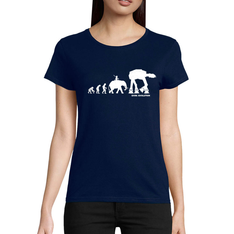 T-shirt femme coton bio bleu marine Dark Evolution (Gondrax,Films/Séries,Evolution,Star Wars)