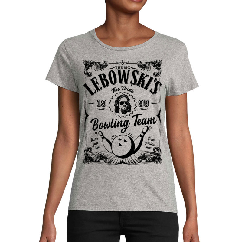 T-shirt femme coton bio gris chiné Big Lebowski (Films/Séries)