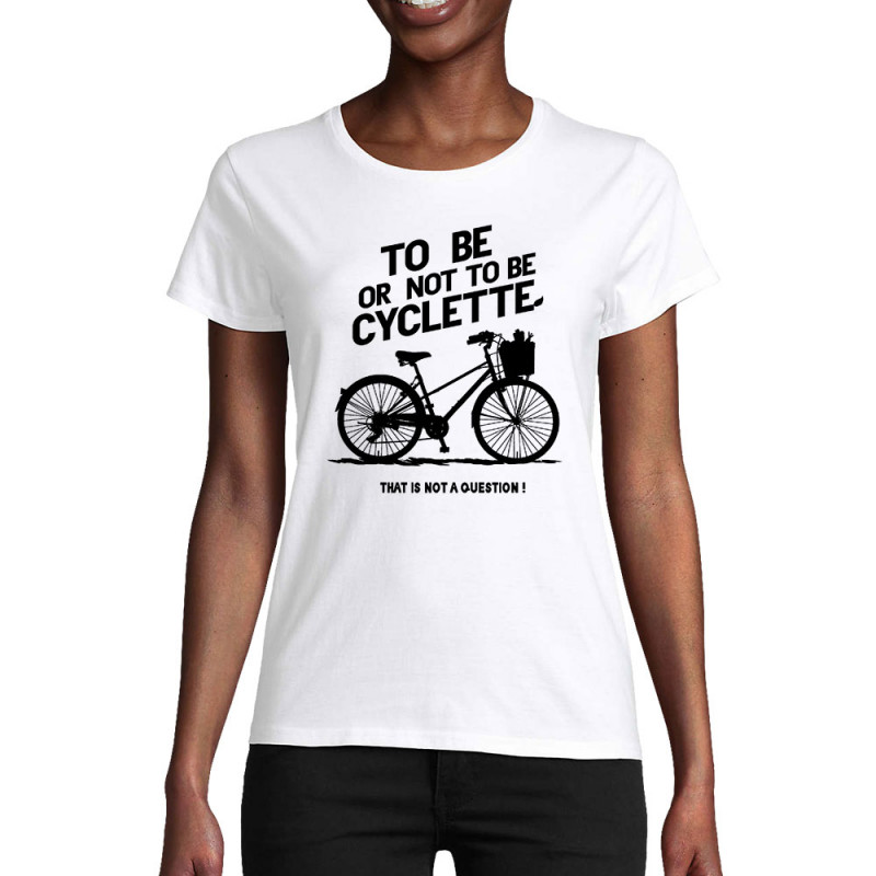 T-shirt femme coton bio blanc To be cyclette (Blacksquare,Vélo,Slogans Débiles)