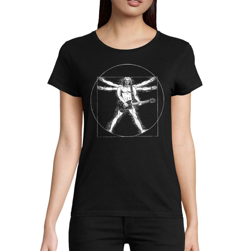 T-shirt femme coton bio noir Vitruve Rock (Gondrax,Rock & Punk,Musée,Humour,Homme de Vitruve)