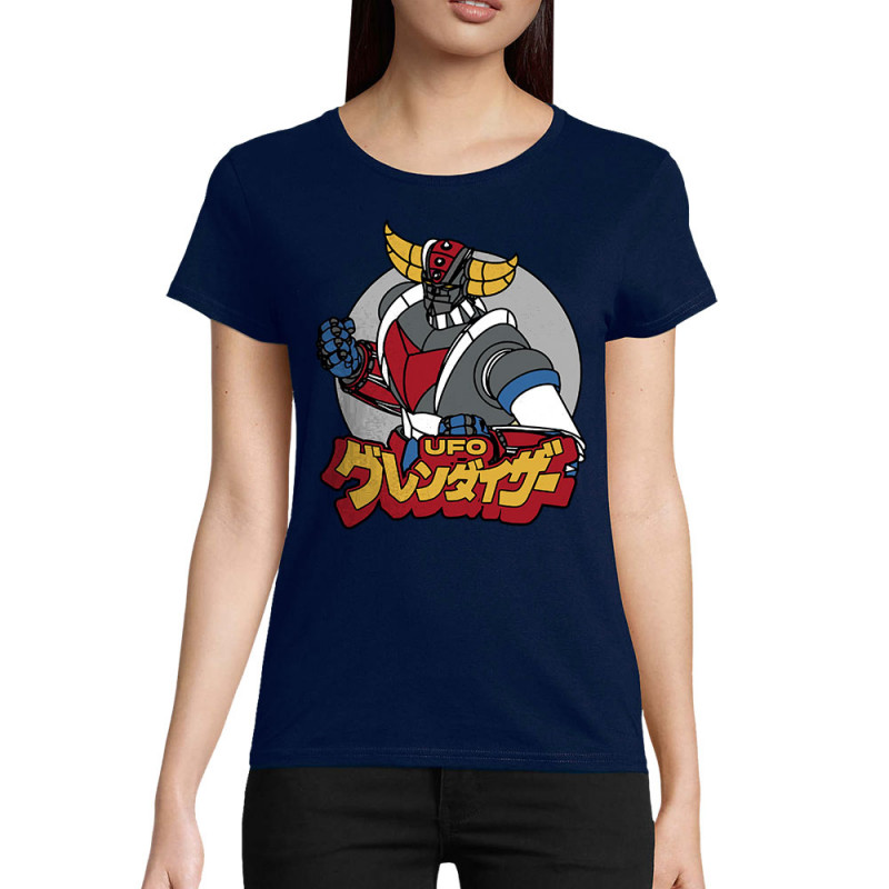 T-shirt femme coton bio bleu marine Goldrake (Films/Séries,Manga Kawaï japan)