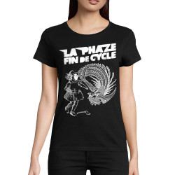T-shirt femme coton bio noir Fin de cycle (La Phaze)