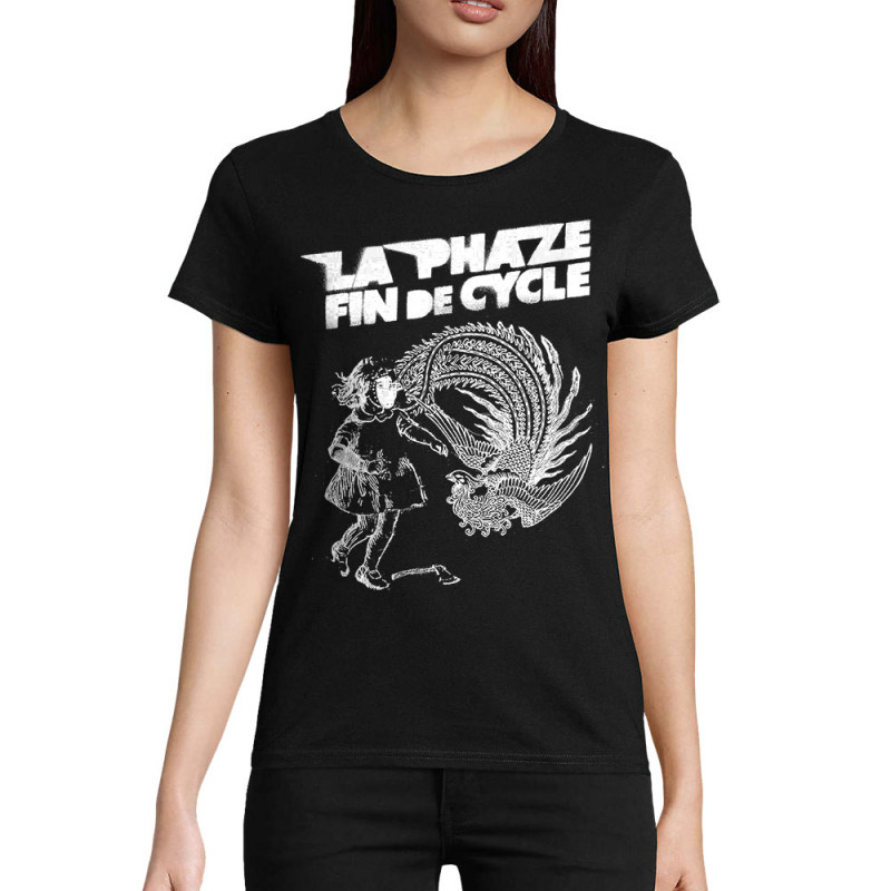 T-shirt femme coton bio noir Fin de cycle (La Phaze)