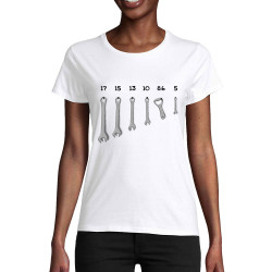 T-shirt femme coton bio blanc Les bons outils (Gondrax,Alcool,Humour)