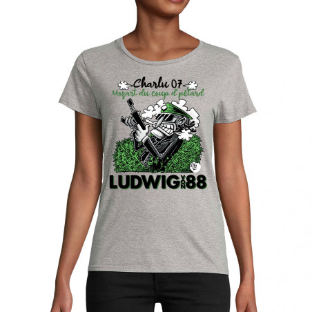 T-shirt femme coton bio gris chiné Charlu 07 (Ludwig Von 88,Laul)