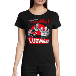 T-shirt femme coton bio noir Youplapunk (Ludwig Von 88,Rock & Punk,Laul)