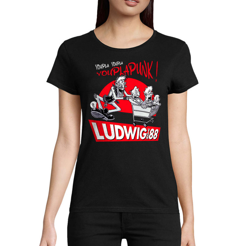 T-shirt femme coton bio noir Youplapunk (Ludwig Von 88,Rock & Punk,Laul)