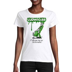T-shirt femme coton bio blanc Job de merde (Ludwig Von 88,Rock & Punk,Laul)