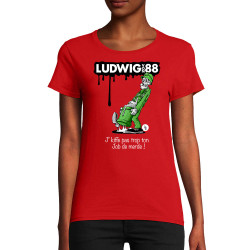 T-shirt femme coton bio rouge Job de merde (Ludwig Von 88,Rock & Punk,Laul)