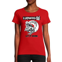 T-shirt femme coton bio rouge Let It Burn (Ludwig Von 88,Rock & Punk,Laul)