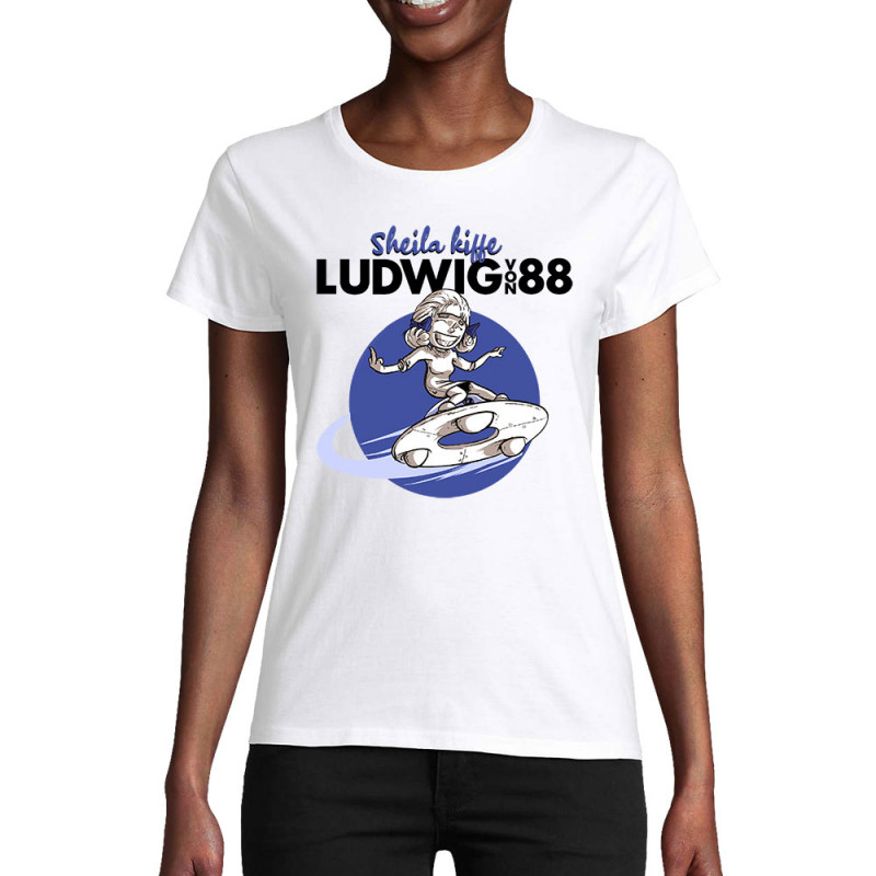 T-shirt femme coton bio blanc Sheila kiffe ludwig von 88 (Ludwig Von 88,Rock & Punk)