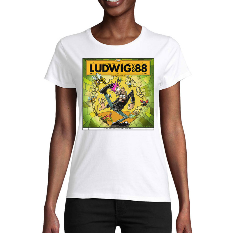 T-shirt femme coton bio blanc Le printemps du pogo (Ludwig Von 88,Rock & Punk,Laul)