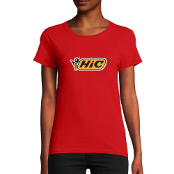 T-shirt femme coton bio rouge Hic (Skurg,Humour,Alcool)